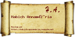 Habich Annamária névjegykártya